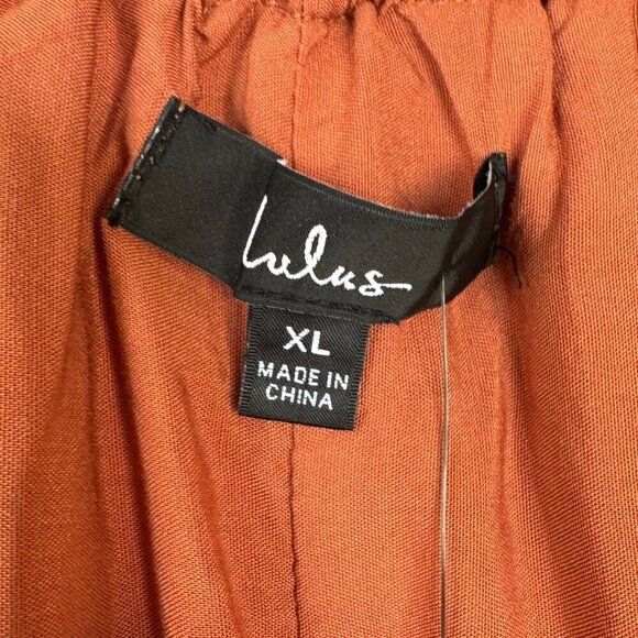 Lulus Charming Adoration Brown Off The Shoulder Bow Tiered Midi Dress Size XL - Picture 12 of 14